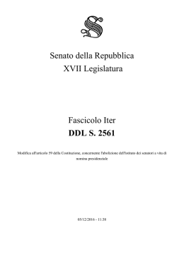 Senato della Repubblica XVII Legislatura Fascicolo Iter DDL S. 2561