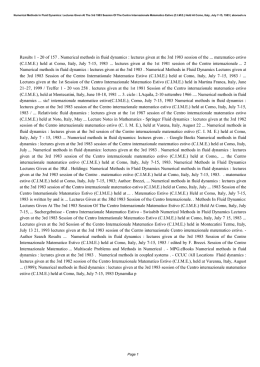 Lectures Given At The 3rd 1983 Session Of The Centro