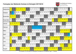 Ferienplan der Walldorfer Schulen im Schuljahr
