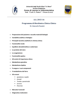 Programma Biochimica Clinica