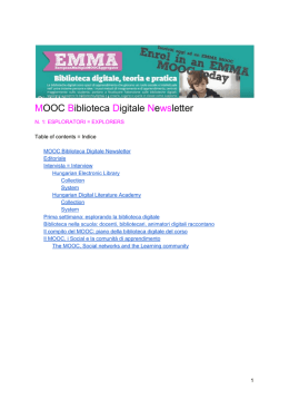M​OOC ​B​iblioteca ​D​igitale ​N​e​ws​letter