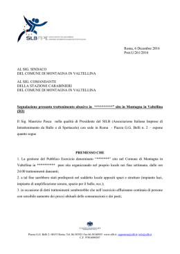 6-12-2016 Segnalazione presunta attivit&agrave; abusiva nel comune