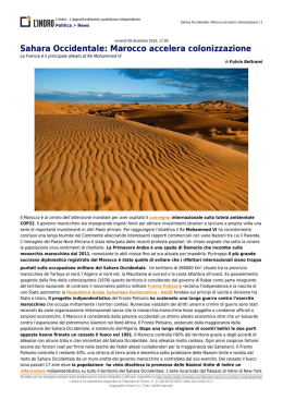 Sahara Occidentale: Marocco accelera colonizzazione