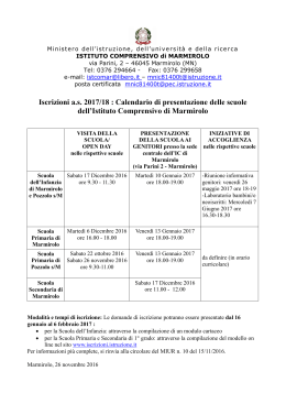 calendario di presentazione delle scuole dell`i.c. di marmirolo