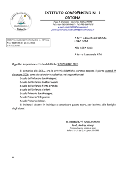 28/11/2016 Sospensione attivit&agrave; didattica 9 dicembre 2016
