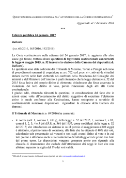 Il documento della Consulta sull`Italicum