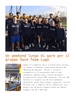 Un weekend lungo di gare per il gruppo Swim Team Lugo