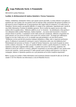 Lardini, le dichiarazioni di Andrea Quintini e Tereza Vanzurova