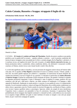 Calcio Catania, Russotto e Scoppa: strappato il
