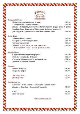 menu alla carta - Ristorante Da Remo