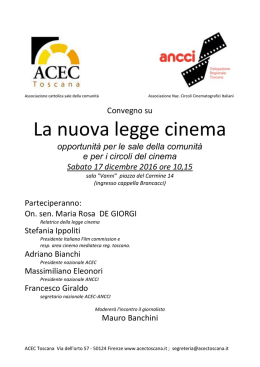 La nuova legge cinema - Arcidiocesi di Firenze