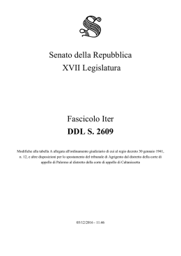 Senato della Repubblica XVII Legislatura Fascicolo Iter DDL S. 2609