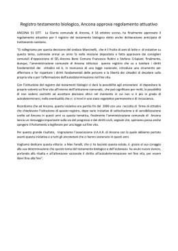 Ancona approva il regolamento attuattivo DAT