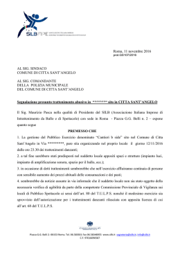 11-11-2016 Segnalazione presunta attivit&agrave; abusiva nel