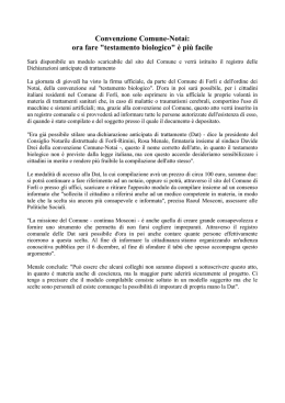 Convenzione Comune-Notai - Associazione Per Eluana
