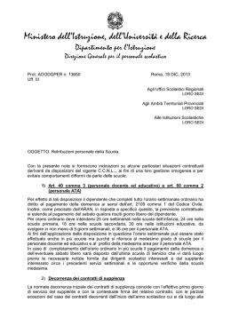 nota Prot. AOODGPER n. 13650 Roma, 18 DIC. 2013