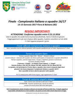 Regole Finale Campionato Italiano a squadre 2016/17
