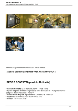 neurochirurgia u - Città della Salute e della Scienza di Torino