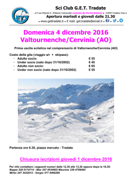 Domenica 4 dicembre 2016 Valtournenche/Cervinia