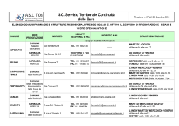 Prenotazioni Presso le Farmacie e Comuni