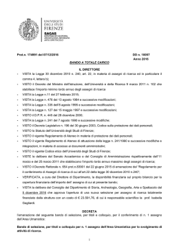 VISTA la Legge 30 dicembre 2010 - Università degli Studi di Firenze