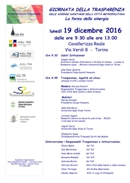 la forza della sinergia Torino, 19 dicembre
