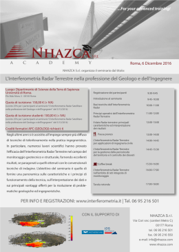 Nhazcasrl - L`interferometria SAR Satellitare