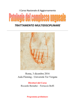 Corso Patologie Ungueali – preliminare – Roma