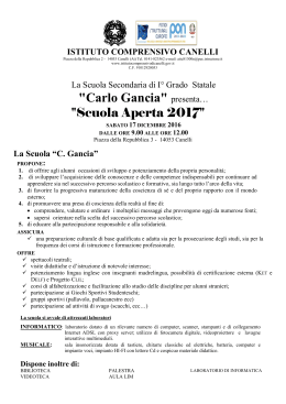 Locandina scuola Carlo Gancia 2017.18