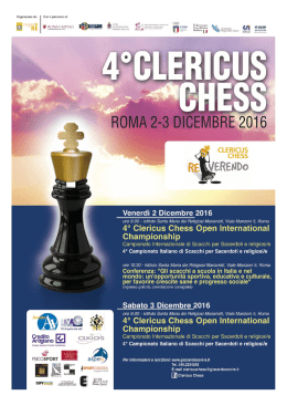 Volantino manifestazione Clericus Chess 2016