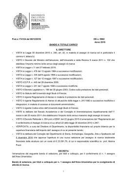 VISTA la Legge 30 dicembre 2010 n. - Università degli Studi di Firenze