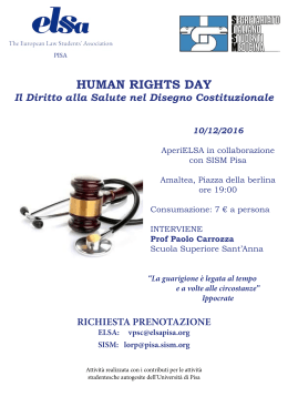 human rights day - Università di Pisa