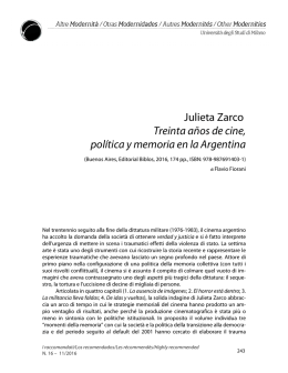 Julieta Zarco Treinta años de cine, política y