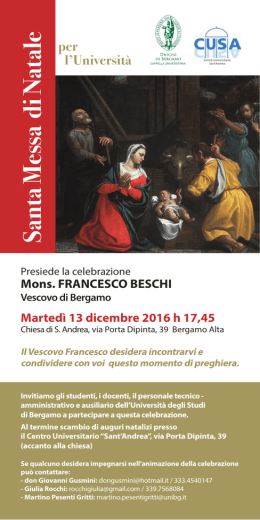 Santa Messa di Natale - Università degli Studi di Bergamo