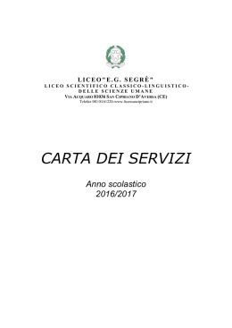 carta dei servizi - Liceo Scientifico Statale "EG Segrè"