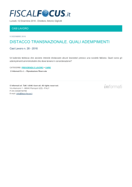 distacco transnazionale. quali adempimenti