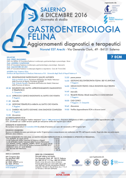 Gastroenterologia felina - Salerno 4 dicembre 2016