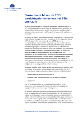 ECB Banking Supervision: SSM supervisory priorities 2017