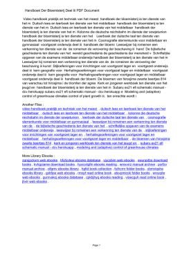 Handboek Der Bloemisterij Deel Iii PDF