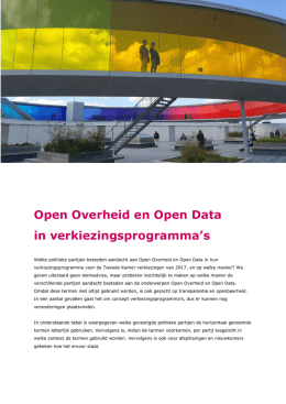 Open Overheid en Open Data in verkiezingsprogramma`s