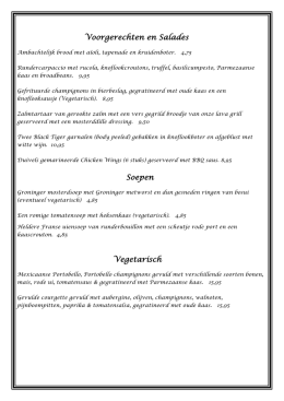 menukaart - Grand Café Java