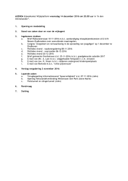 Agenda vergadering 14 december - Wijkplatform Elst-Oost
