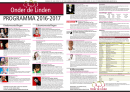 Onder de Linden Middenbeemster: Programma 2016-2017