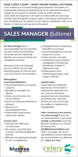 SALES MANAGER - Antilliaans Dagblad