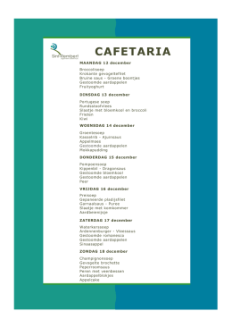 Menu cafetaria 12 t.e.m. 18 december
