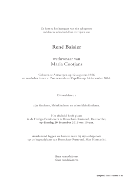 René Baisier - Familiebericht