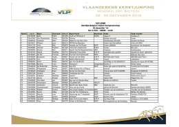 VLP-LEWB Startlijst Belgium Indoor Kampioenschap 26 december