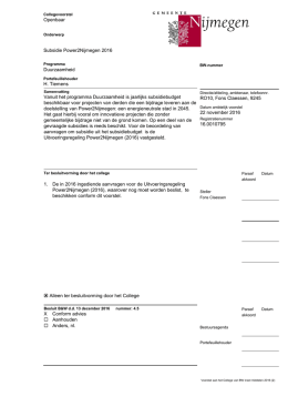 Collegebesluit C20161213o_4.05 Subsidie Power2Nijmegen 2016