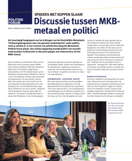 Discussie tussen MKB- metaal en politici