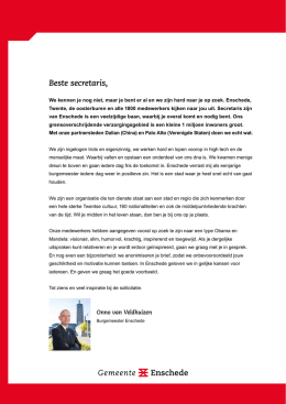 brief van burgemeester Onno van Veldhuizen